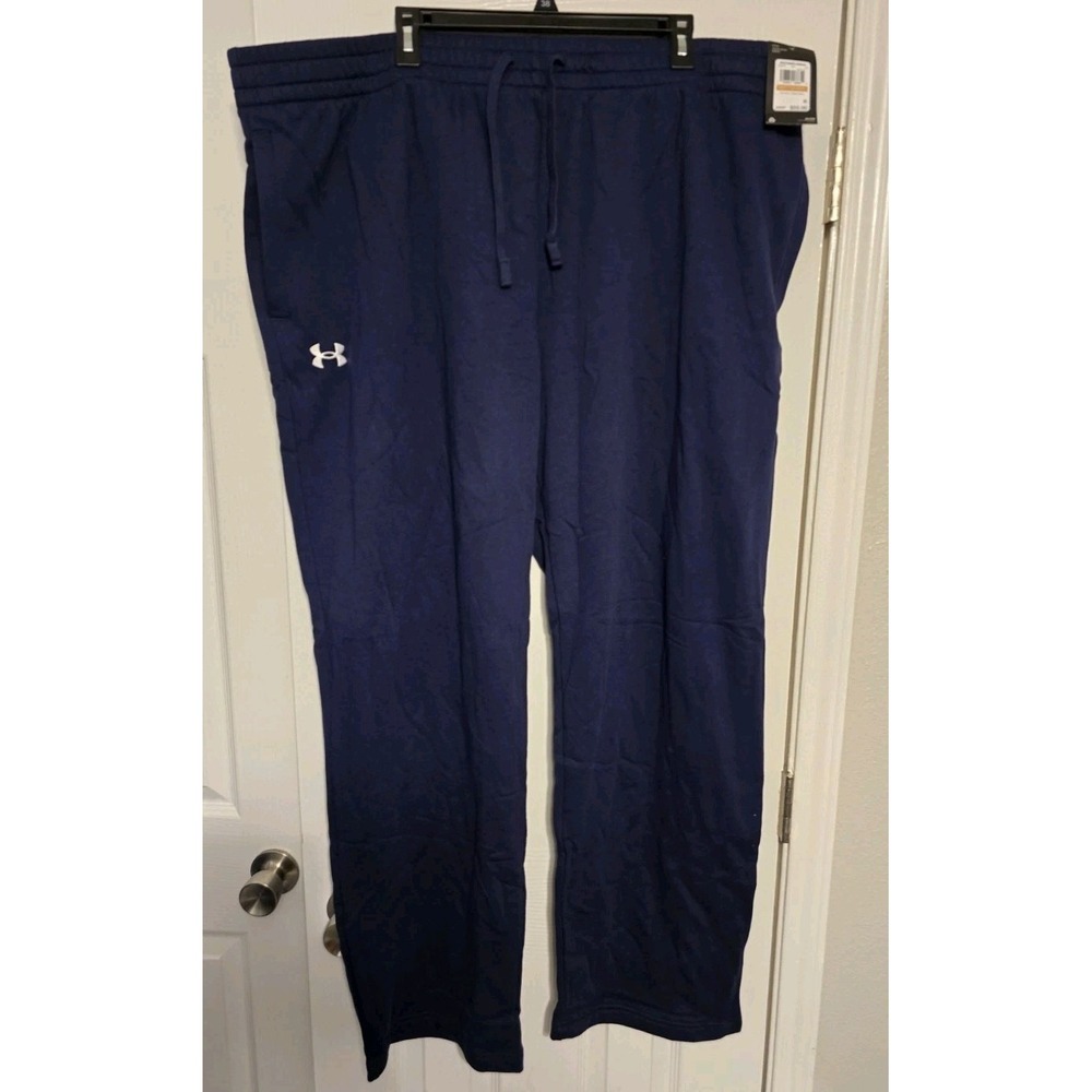 Under Armour Mens 4XLT Rival Fleece Sweatpants Drawstring Navy Blue Big Tall NWT